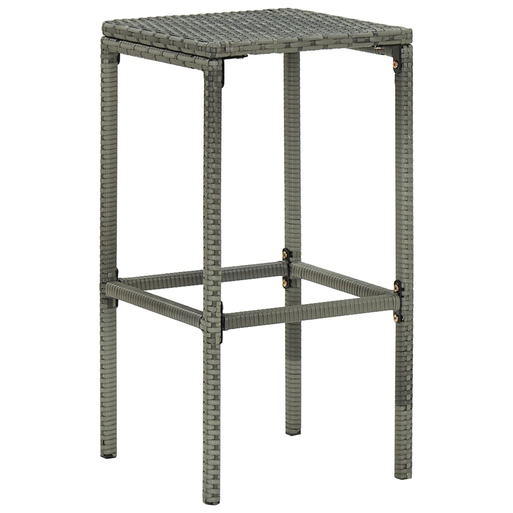 4-delige Tuinbarset met kussens poly rattan grijs