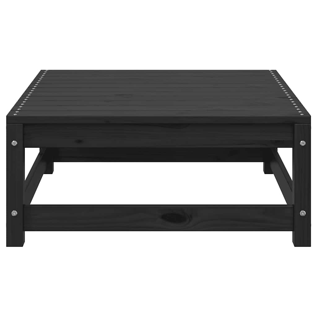 Tuinvoetenbank 70x70x30 cm massief grenenhout zwart