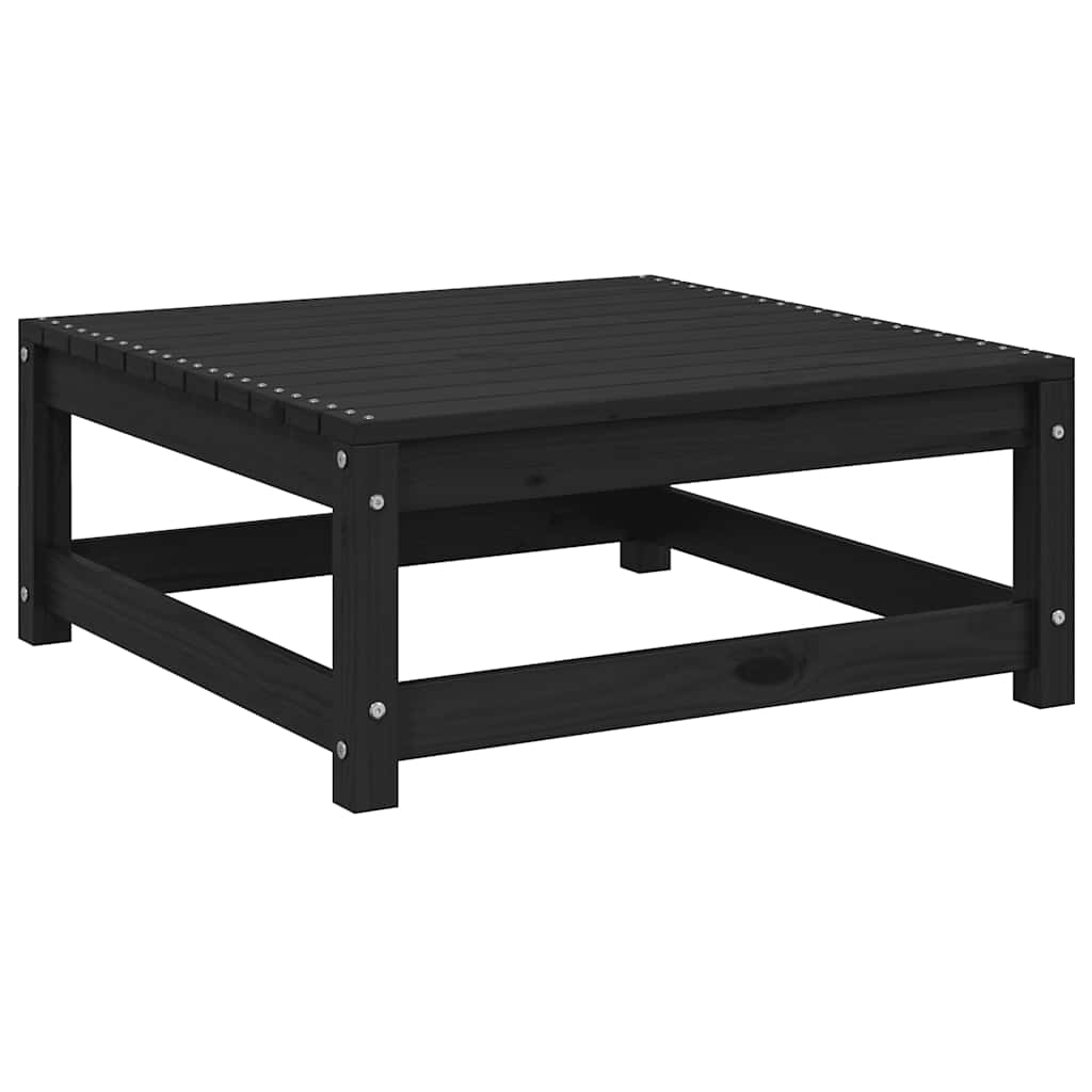 Tuinvoetenbank 70x70x30 cm massief grenenhout zwart