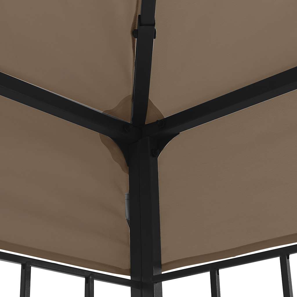 Prieel met LED-lichtslinger 3x3 m taupe
