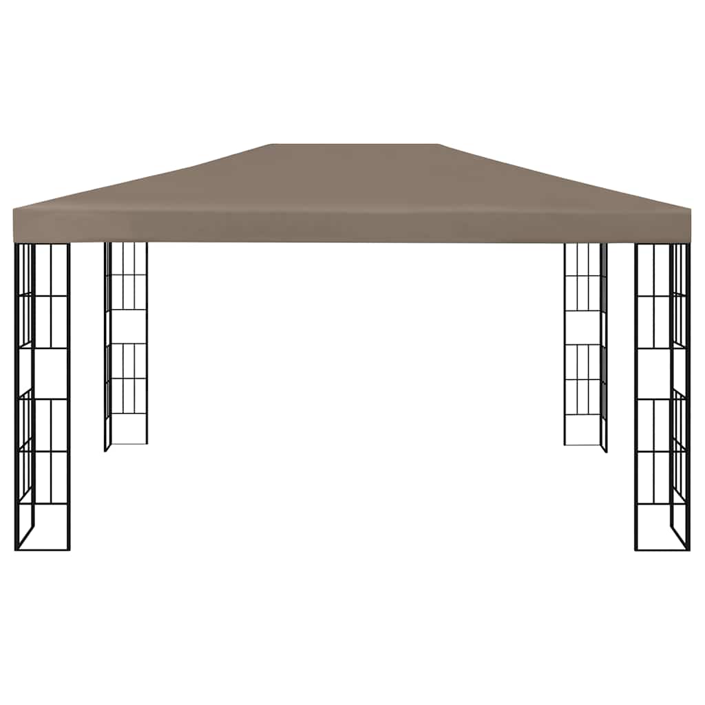 Prieel met LED-lichtslinger 4x3 m taupe