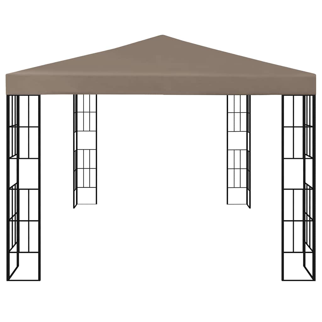 Prieel met LED-lichtslinger 4x3 m taupe