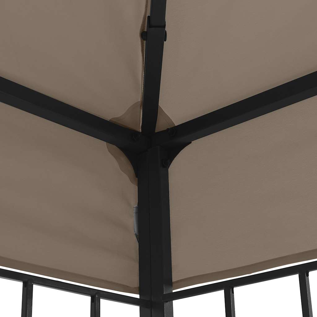 Prieel met LED-lichtslinger 4x3 m taupe