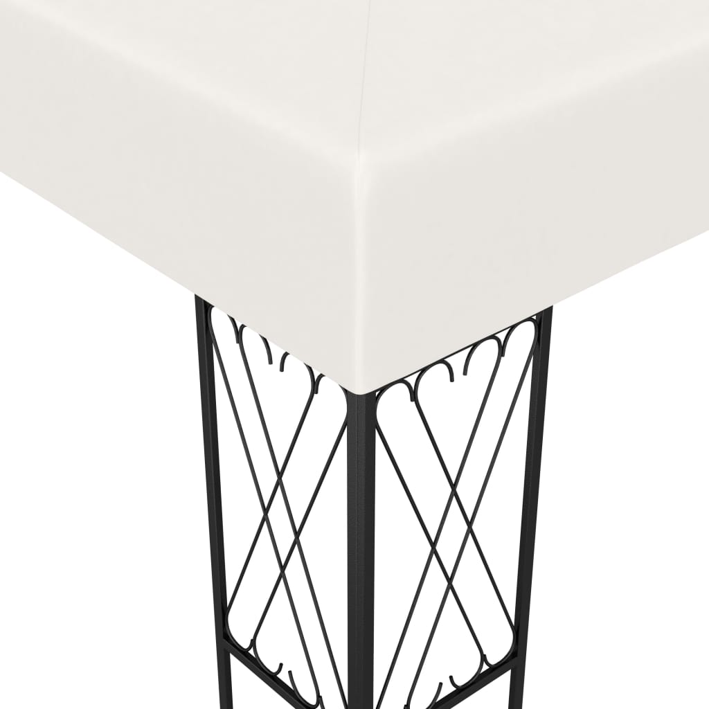 Prieel met LED-lichtslinger 3x3 m stof crèmekleurig
