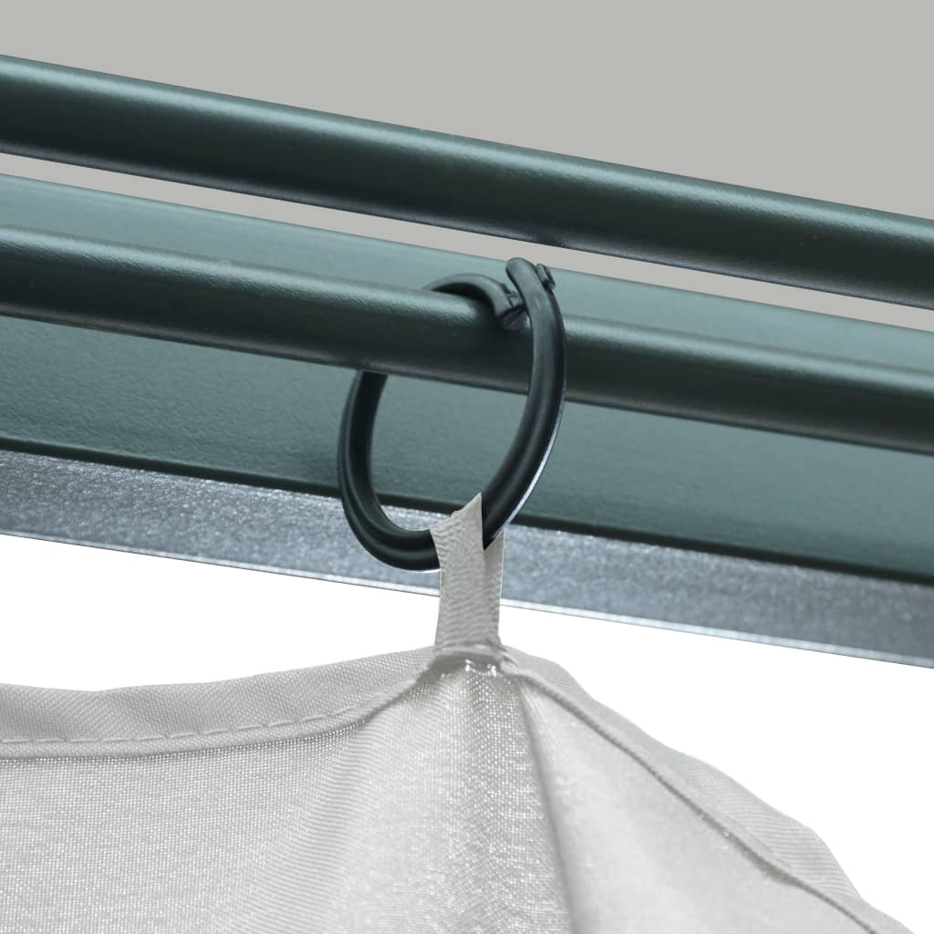 Prieel met gordijn en LED-lichtslinger 3x3 m aluminium crème