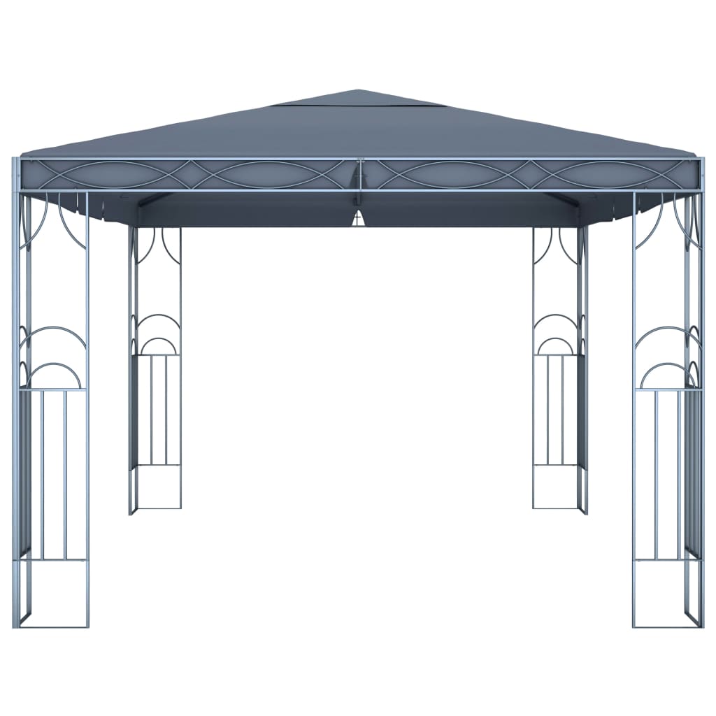 Prieel met LED-lichtslinger 400x300 cm antracietkleurig
