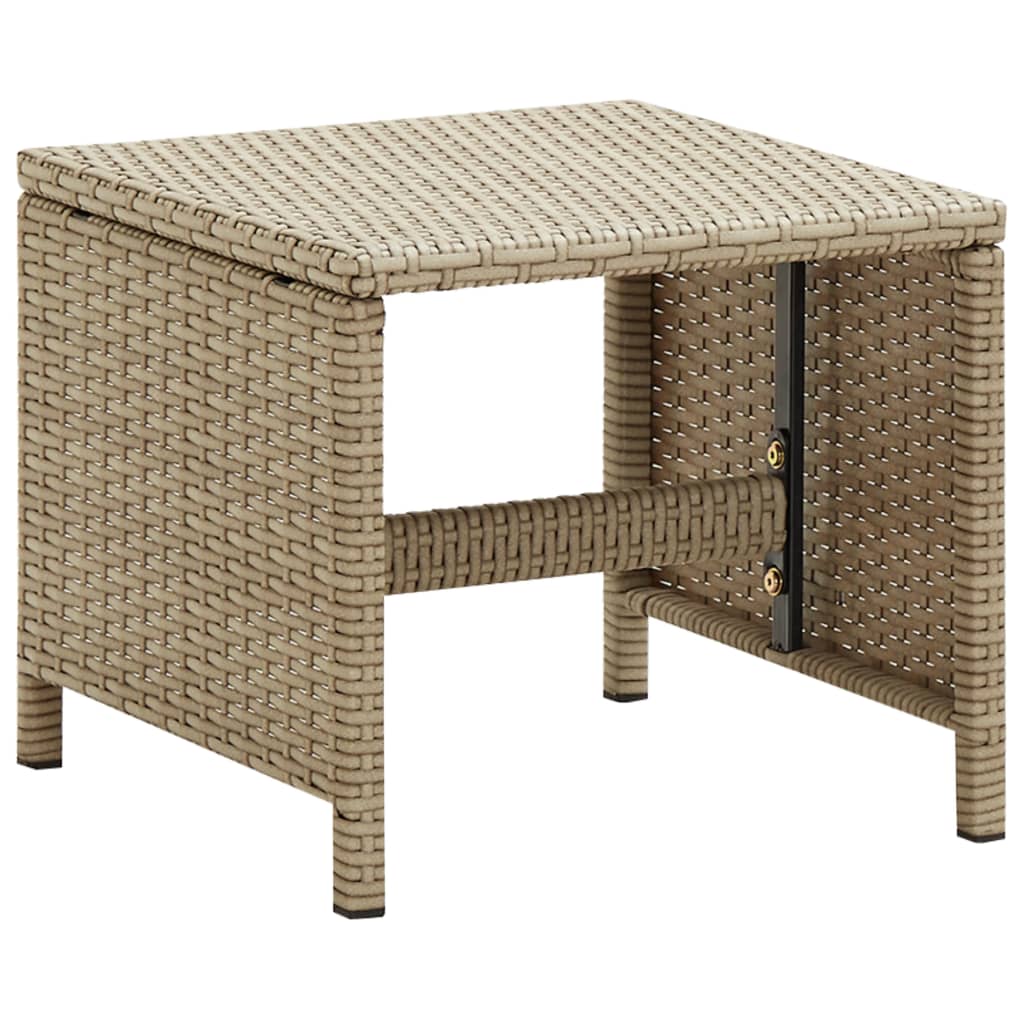 Tuinstoelen 2 st met voetenbanken poly rattan beige