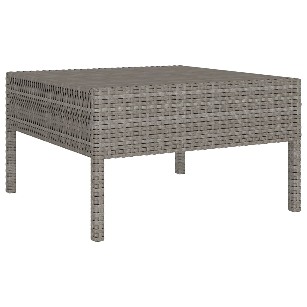 11-delige Loungeset met kussens poly rattan grijs