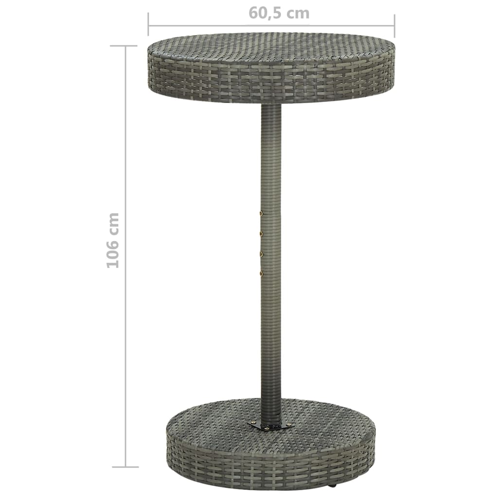 3-delige Tuinbarset met kussens poly rattan grijs