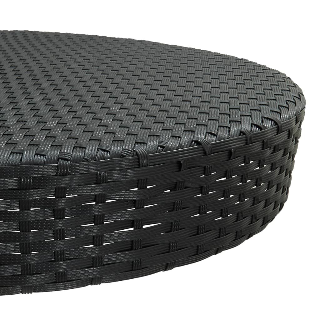 5-delige Tuinbarset met kussens poly rattan zwart