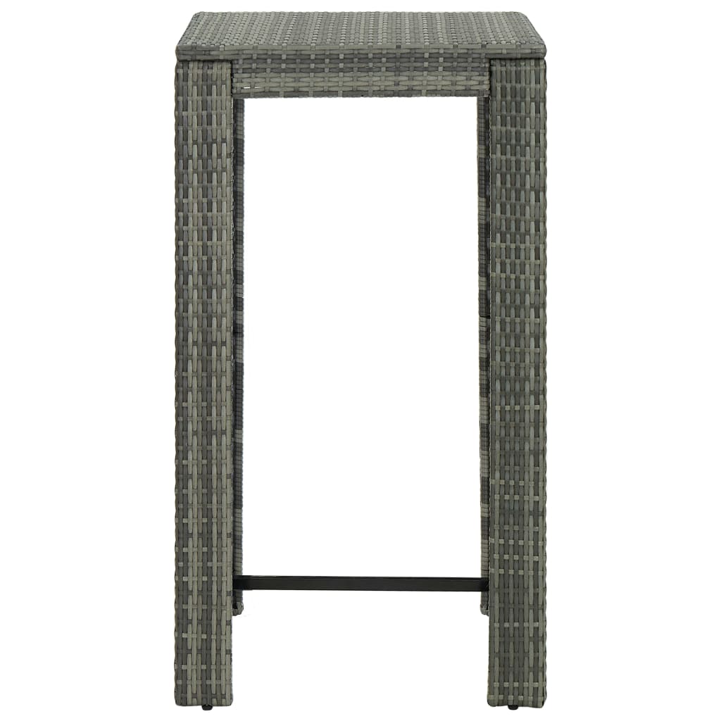 3-delige Tuinbarset met kussens poly rattan grijs