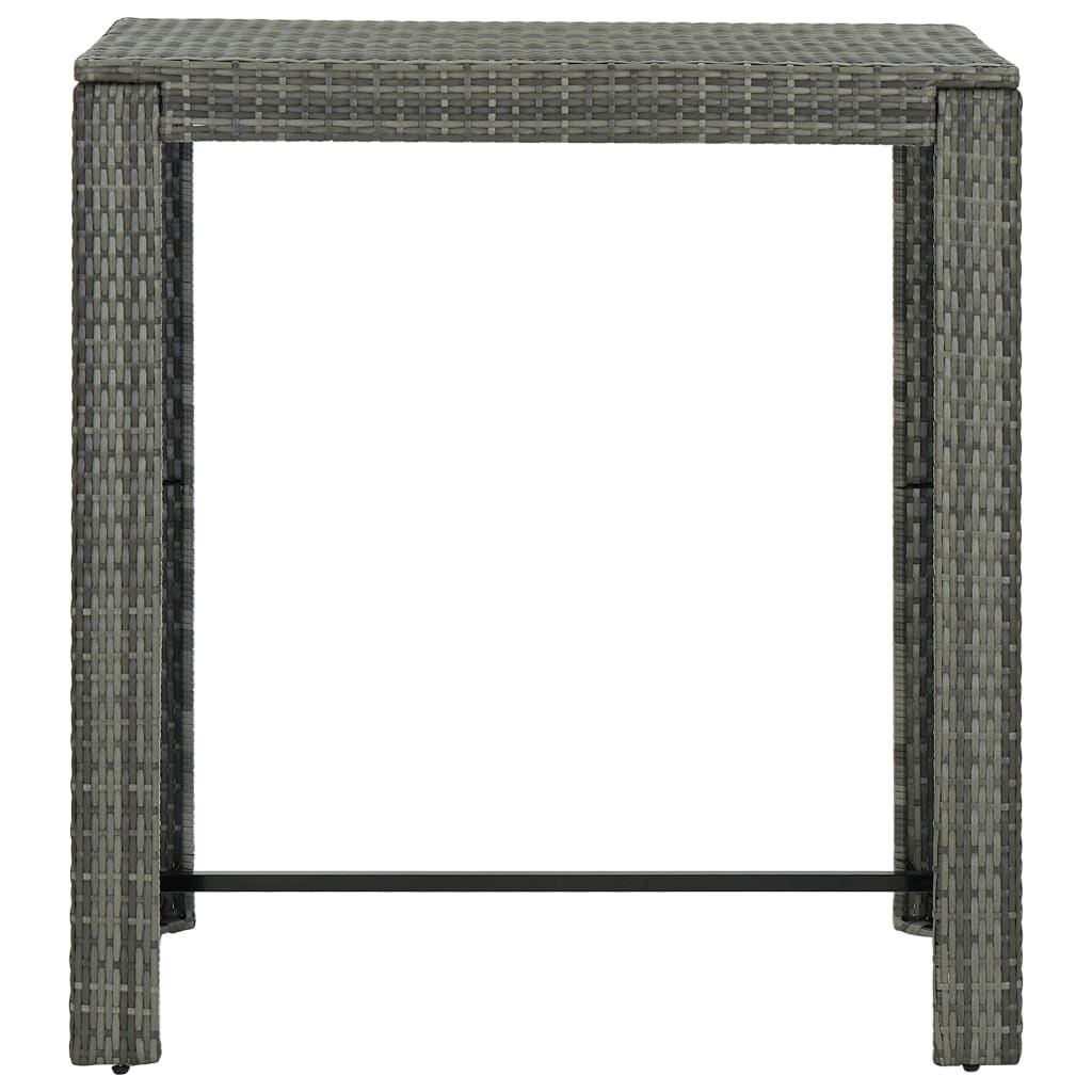 5-delige Tuinbarset met kussens poly rattan grijs