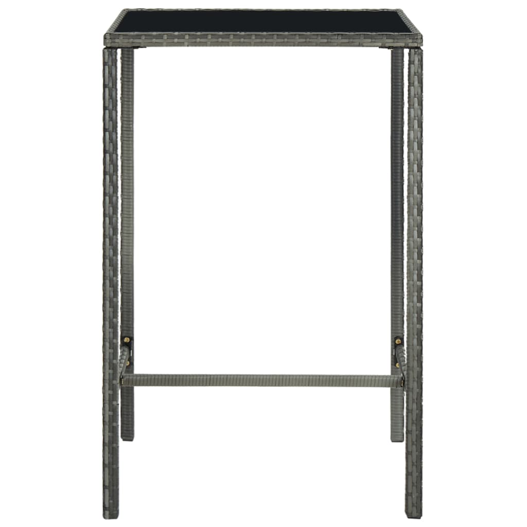 5-delige Tuinbarset met kussens poly rattan grijs