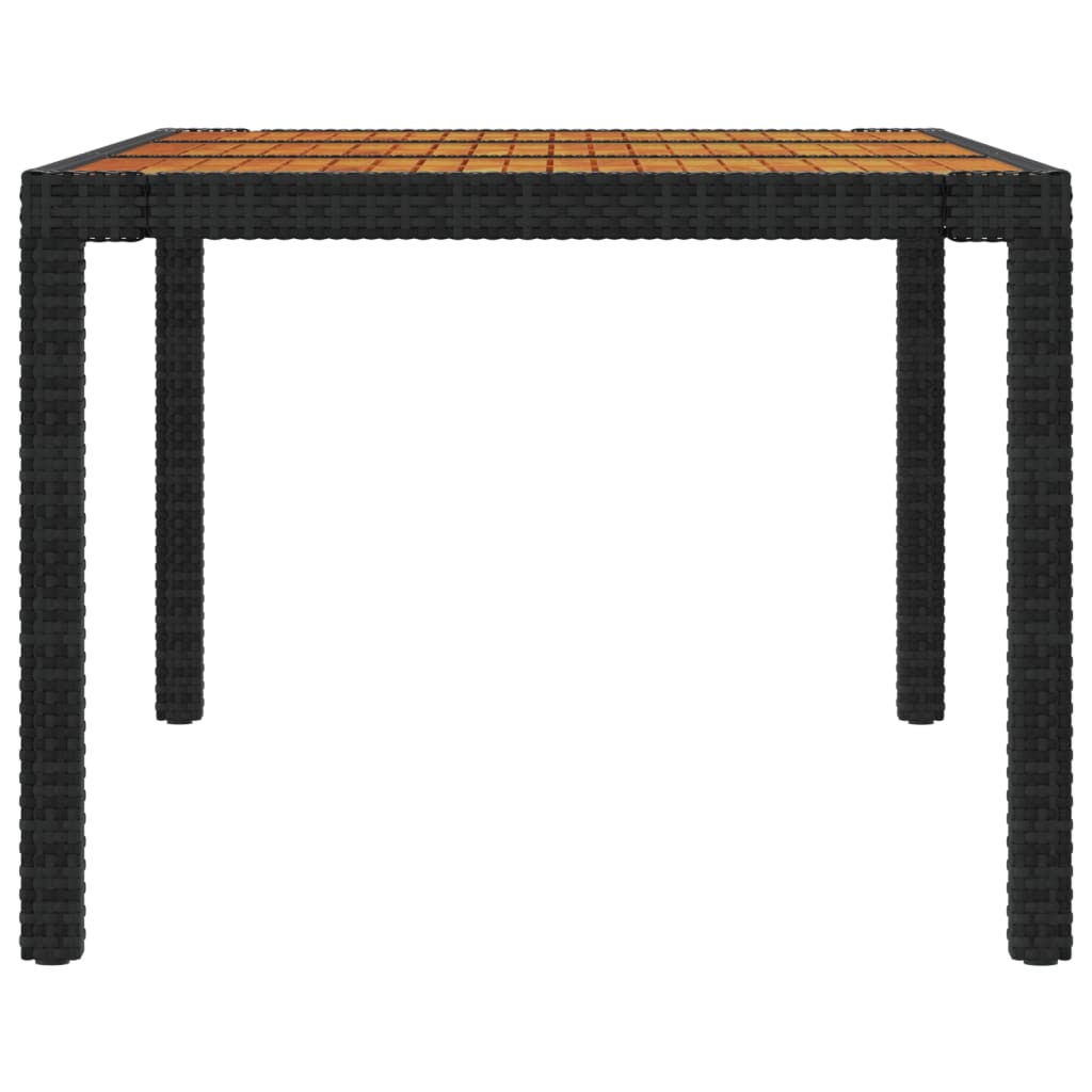 7-delige Tuinset met kussens poly rattan zwart