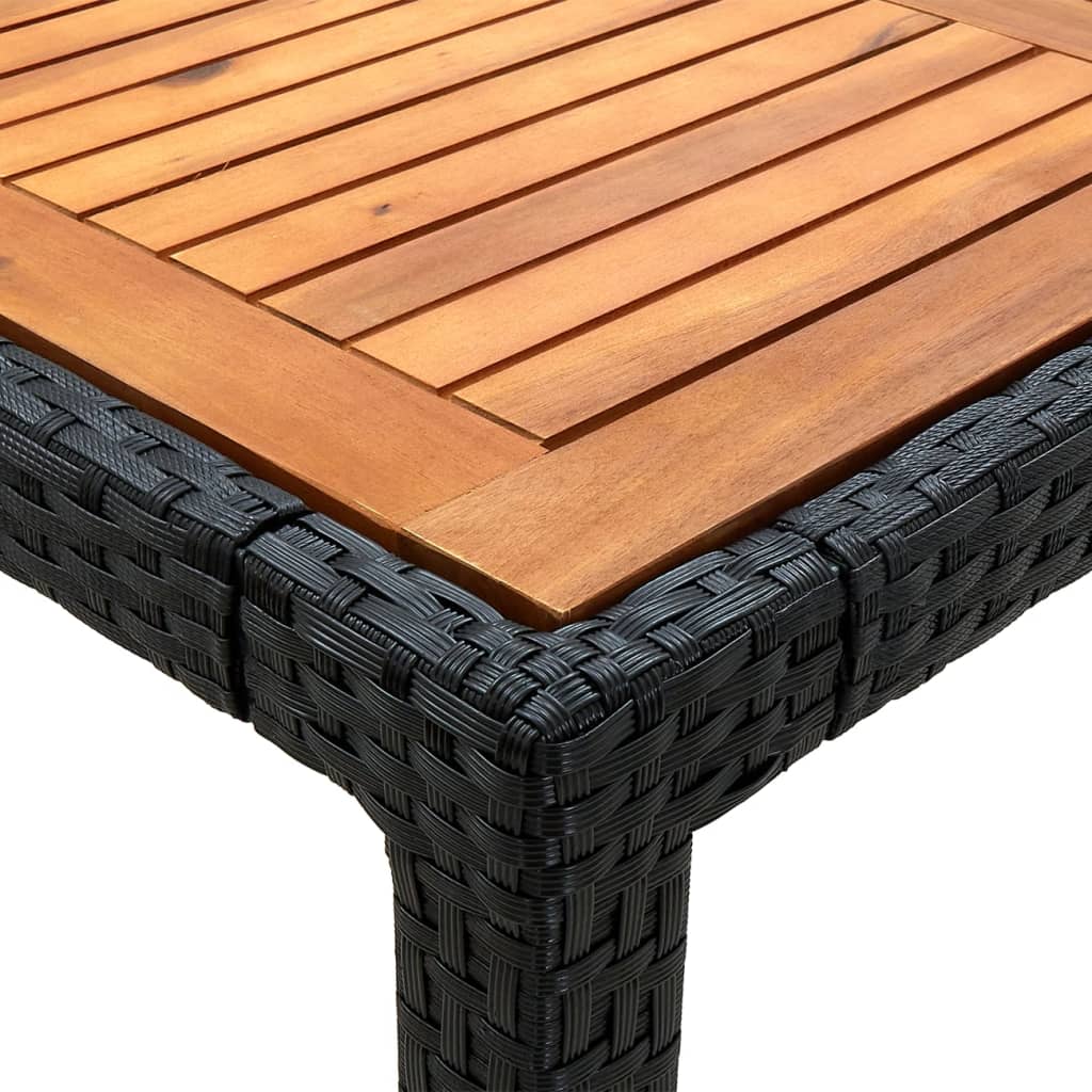 7-delige Tuinset met kussens poly rattan zwart