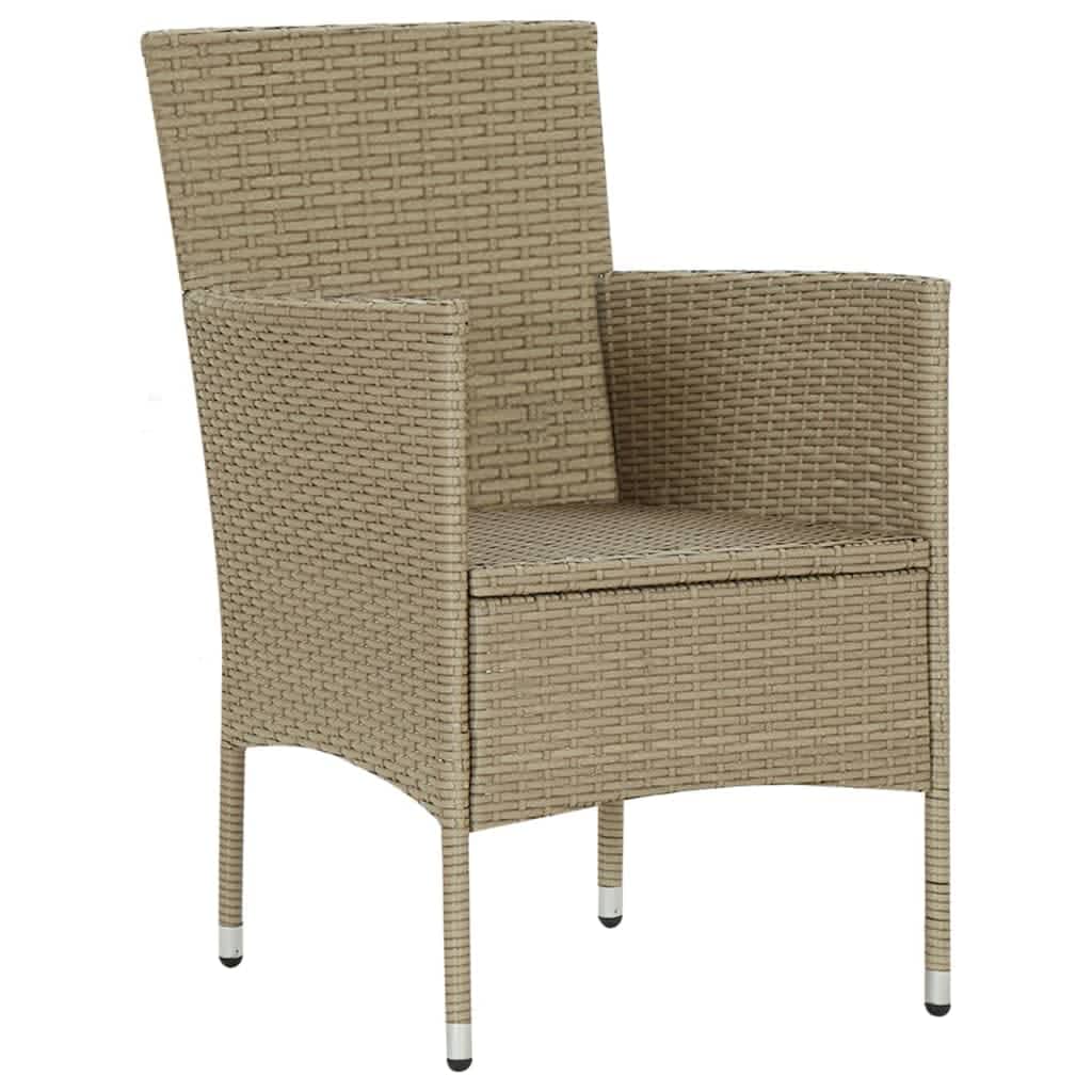 5-delige Tuinset met kussens poly rattan beige