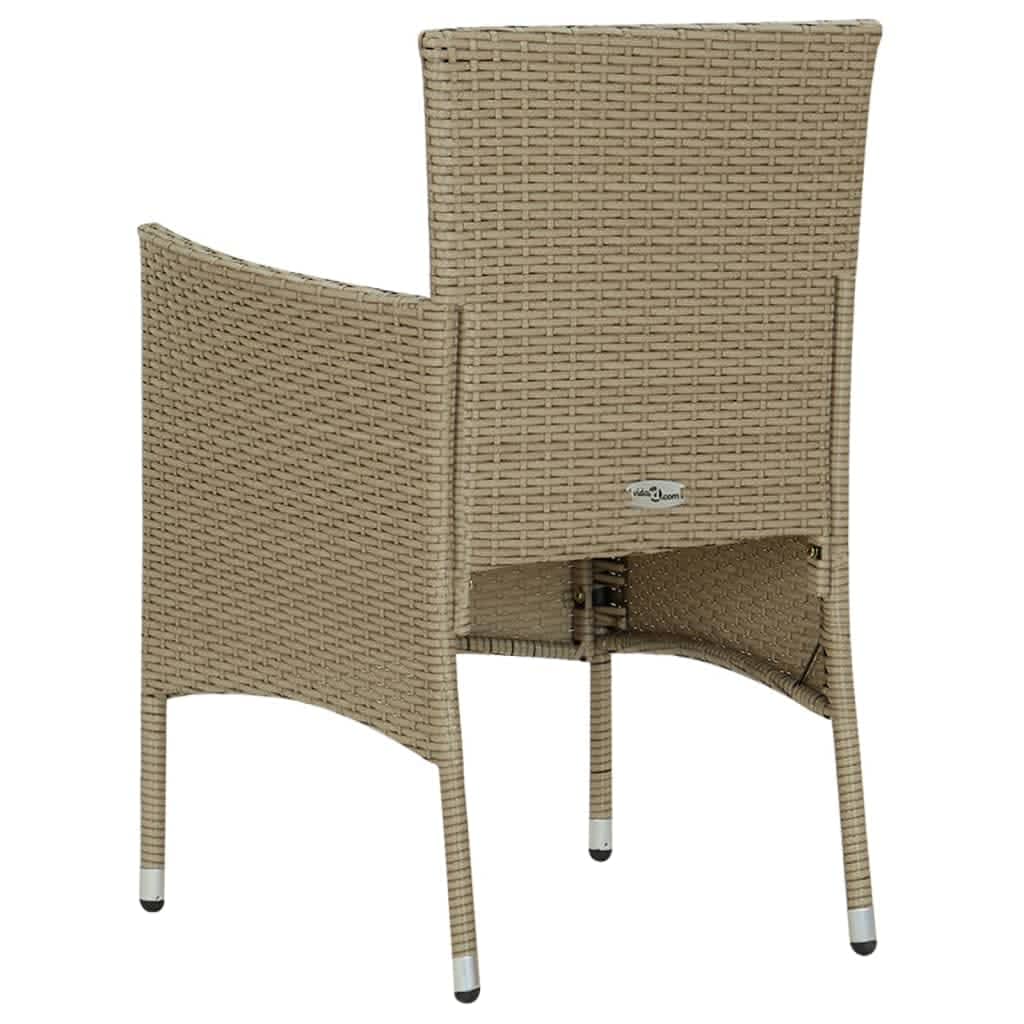 5-delige Tuinset met kussens poly rattan beige