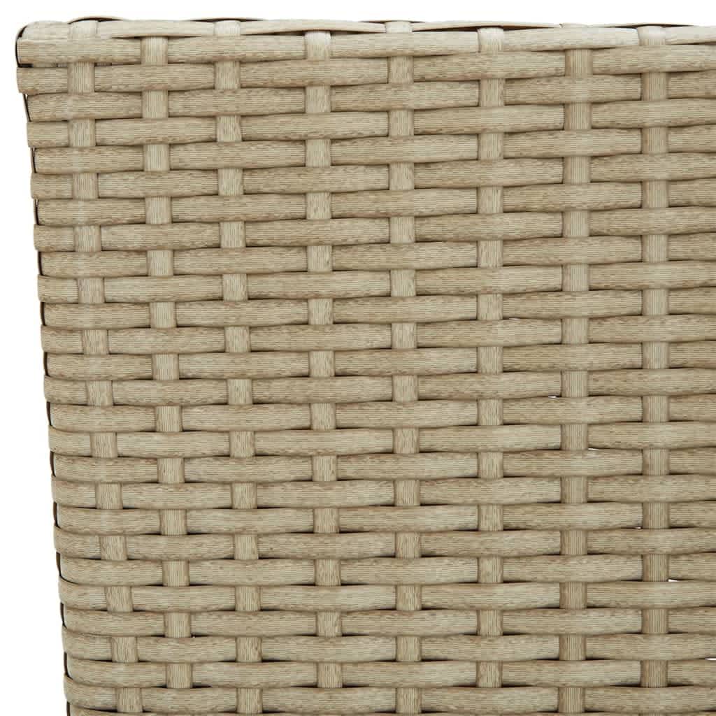 5-delige Tuinset met kussens poly rattan beige