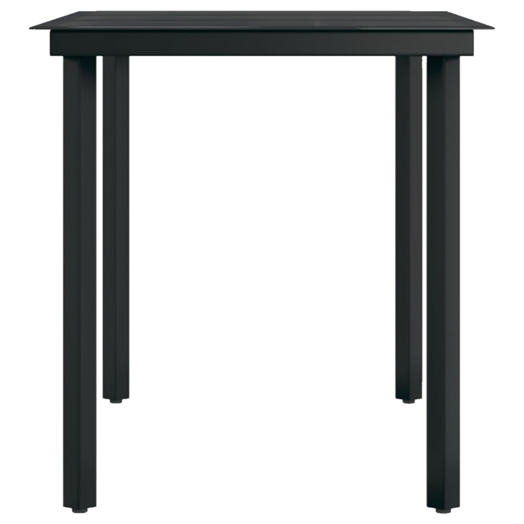 Tuintafel 140x70x74 cm staal en glas zwart