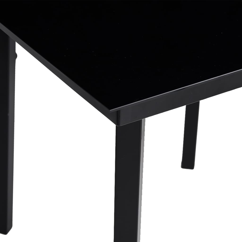 Tuintafel 140x70x74 cm staal en glas zwart