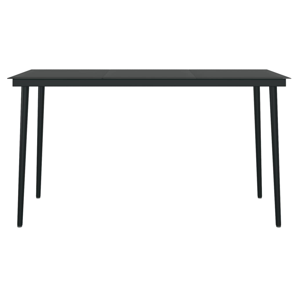Tuintafel 140x70x74 cm staal en glas zwart