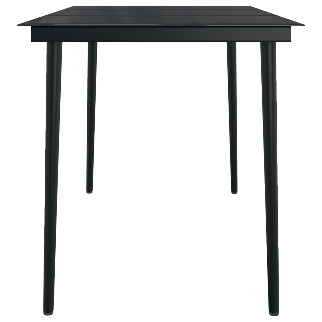 Tuintafel 140x70x74 cm staal en glas zwart