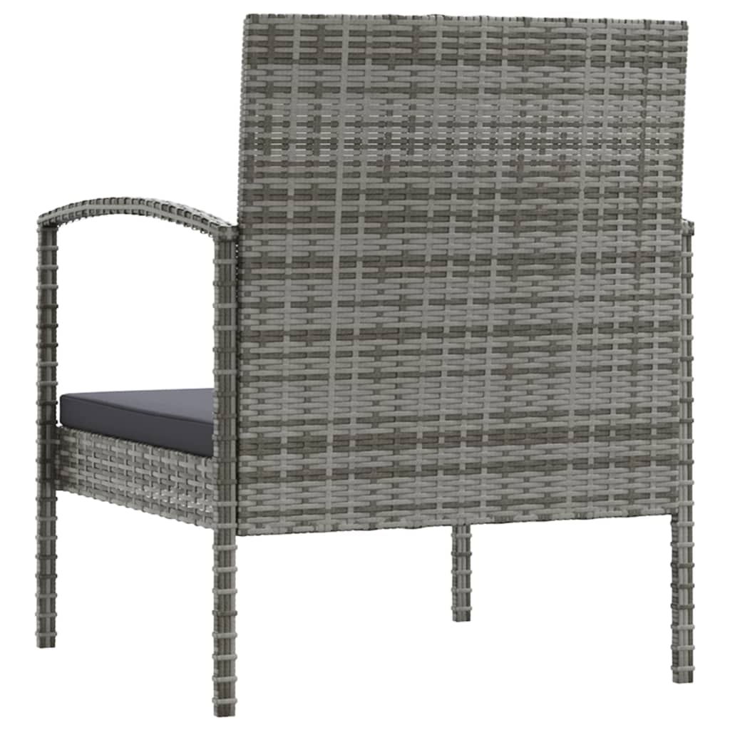16-delige Loungeset met kussens poly rattan grijs