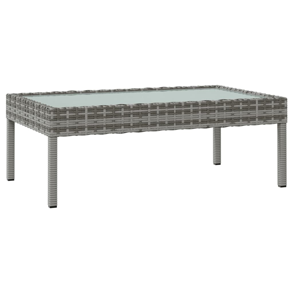 16-delige Loungeset met kussens poly rattan grijs