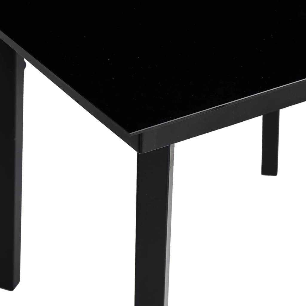 Tuintafel 200x100x74 cm staal en glas zwart