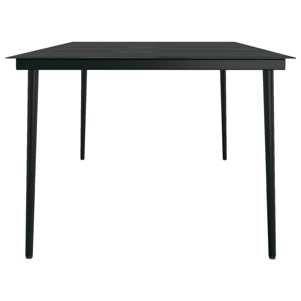 Tuintafel 200x100x74 cm staal en glas zwart
