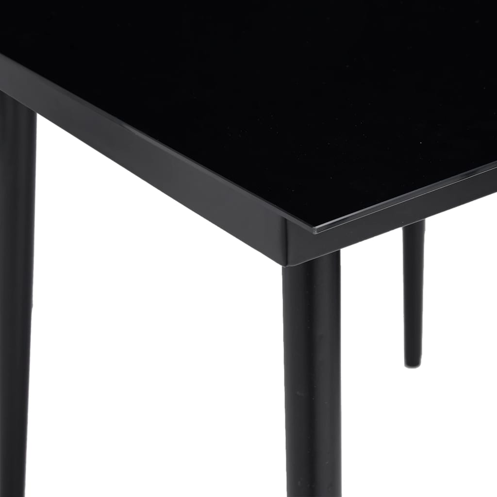 Tuintafel 200x100x74 cm staal en glas zwart