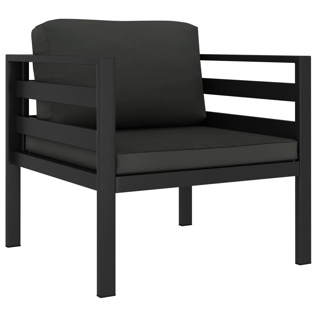 7-delige Loungeset met kussens aluminium antracietkleurig