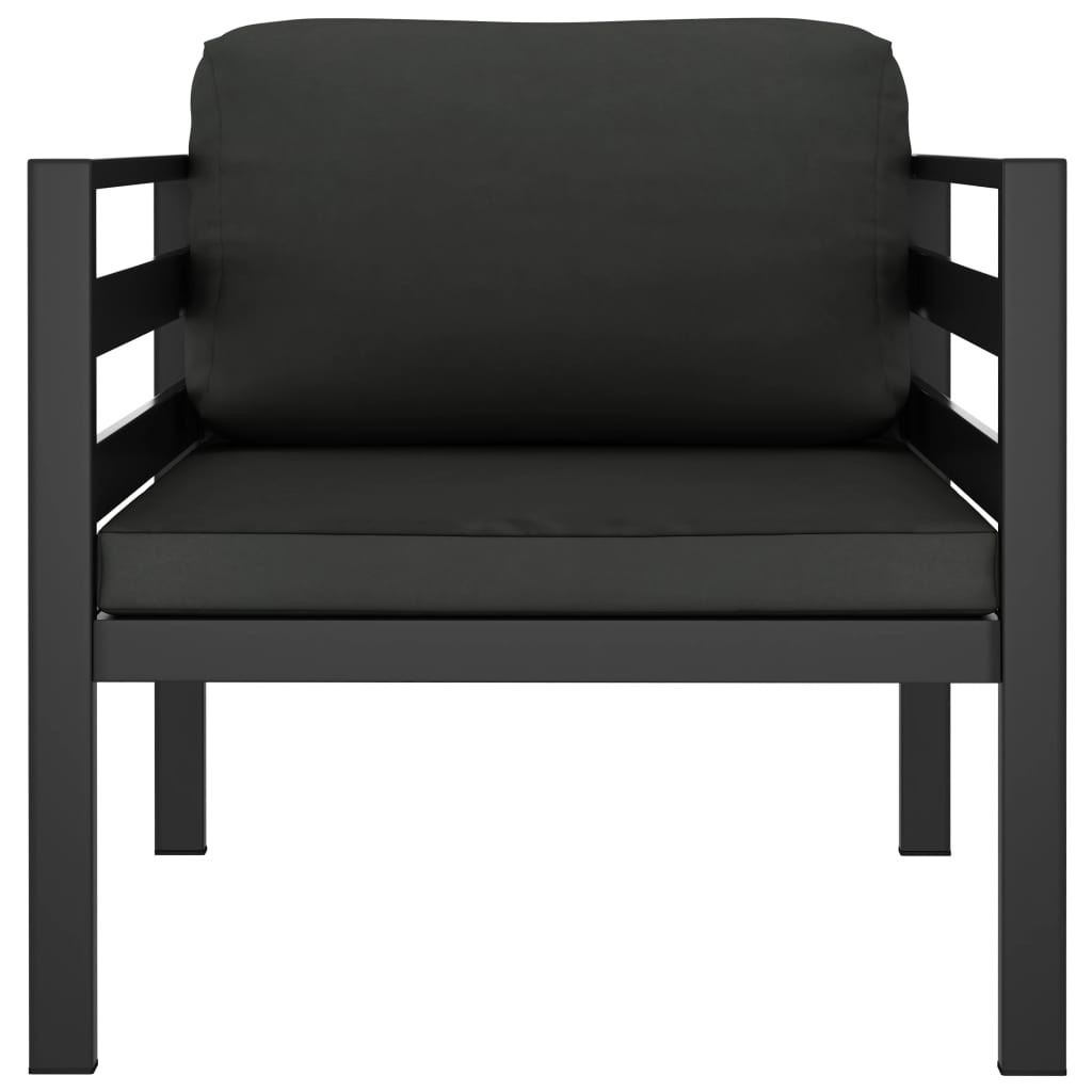 7-delige Loungeset met kussens aluminium antracietkleurig