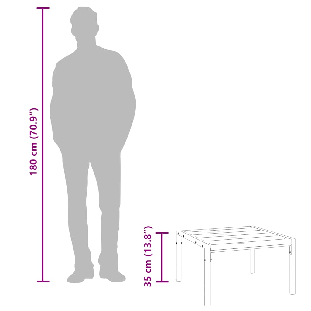 Tuintafel 60x60x35 cm staal zwart
