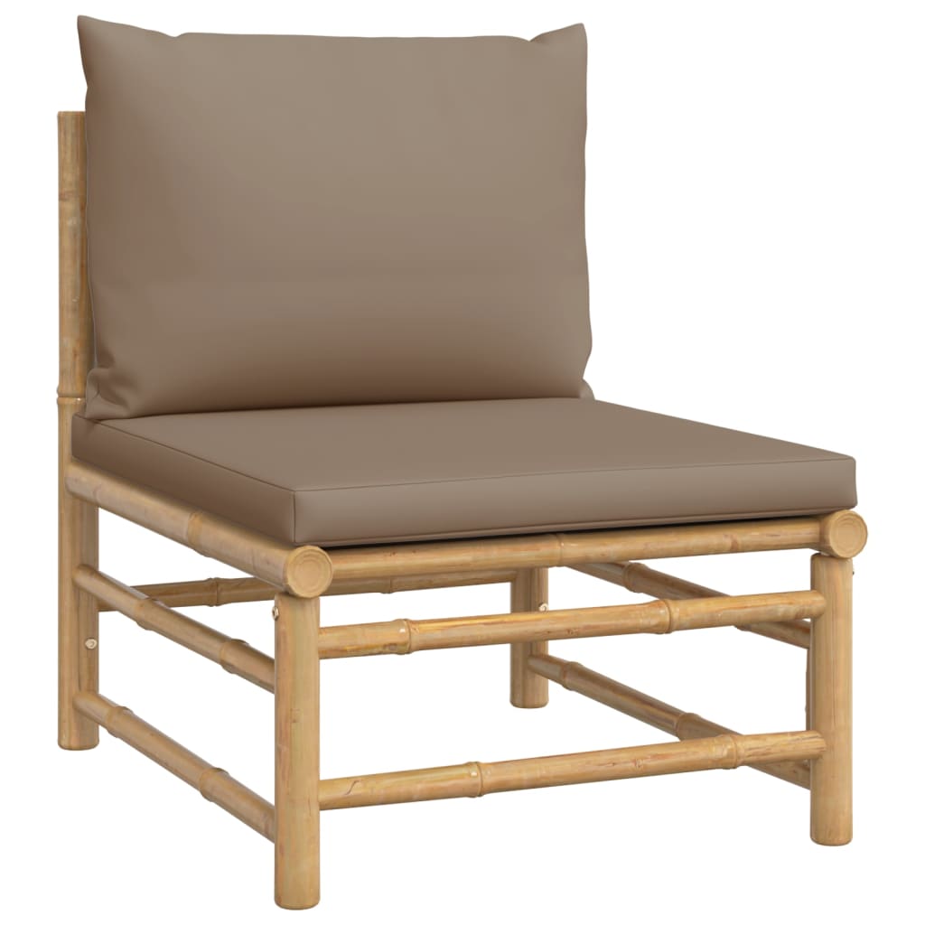 12-delige Loungeset met kussens bamboe taupe