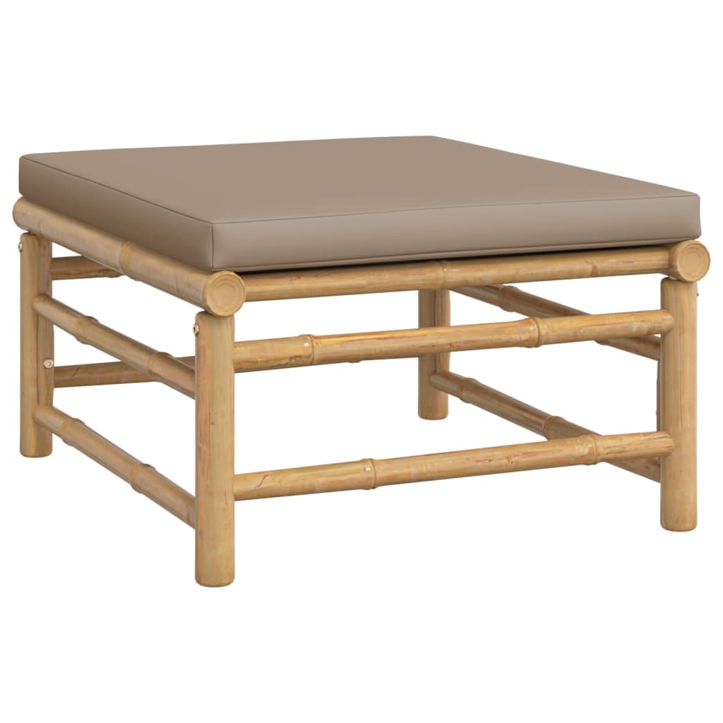 12-delige Loungeset met kussens bamboe taupe