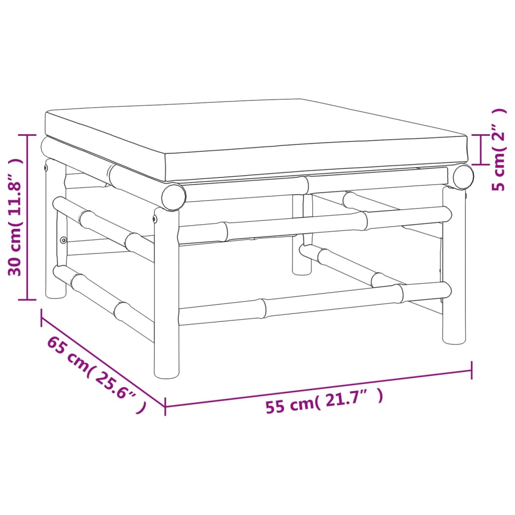 12-delige Loungeset met kussens bamboe taupe