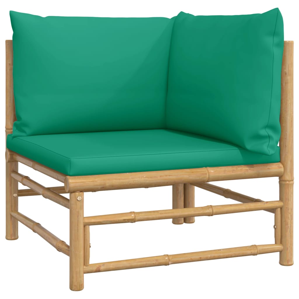 12-delige Loungeset met kussens bamboe groen