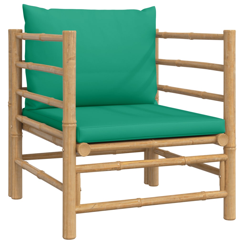 12-delige Loungeset met kussens bamboe groen