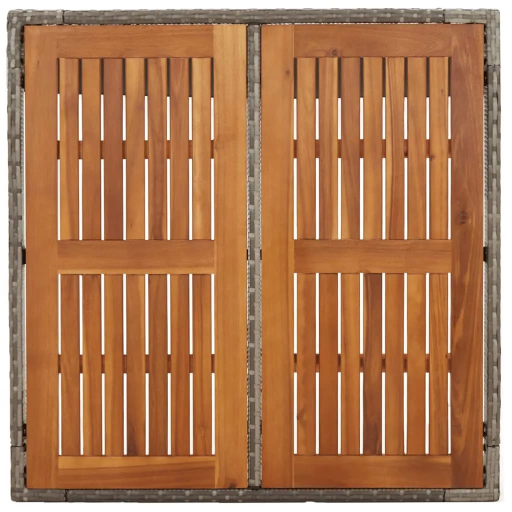5-delige Tuinset met kussens poly rattan grijs