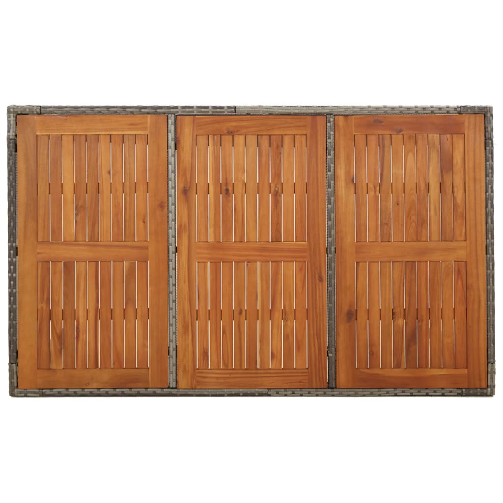 5-delige Tuinset met kussens poly rattan grijs