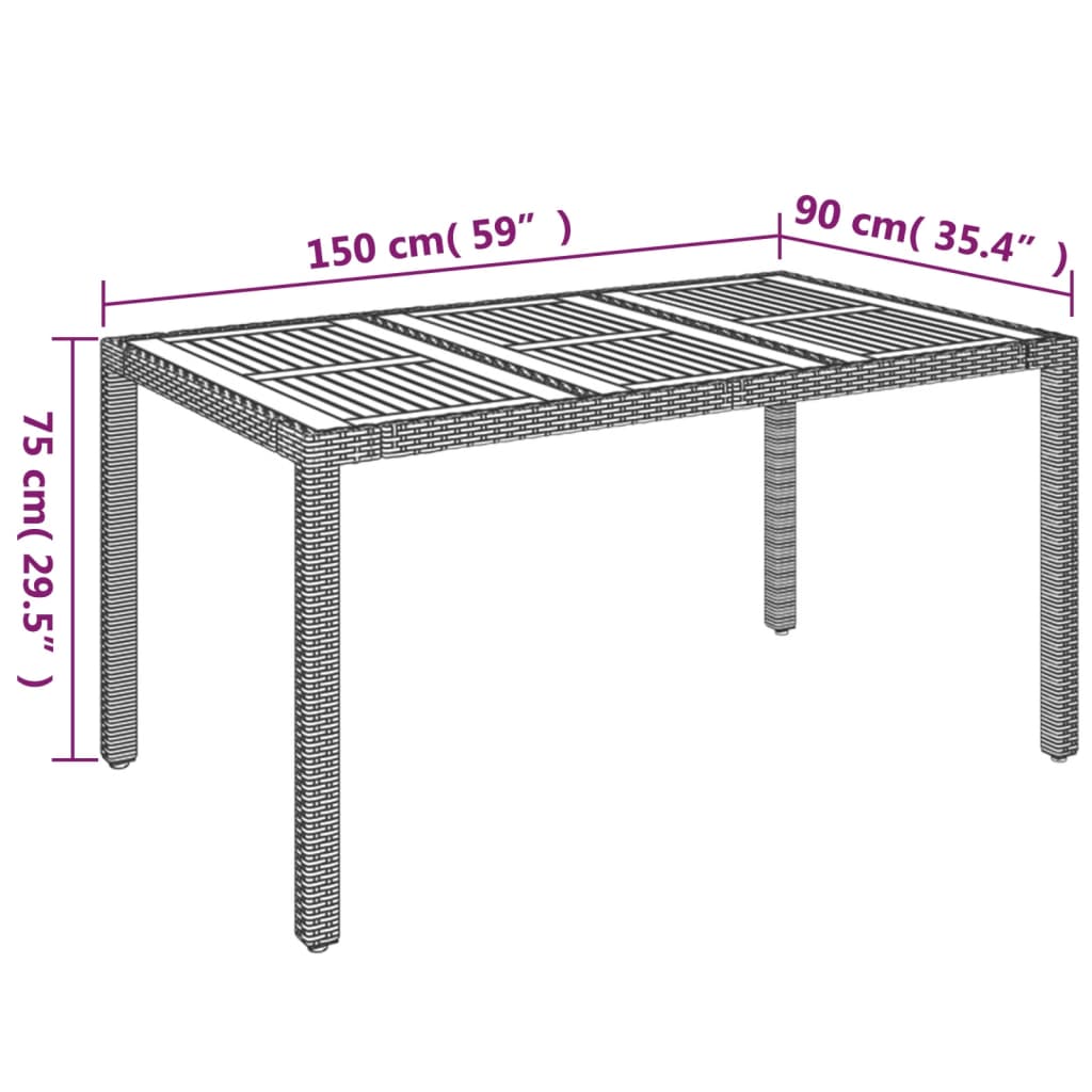 5-delige Tuinset met kussens poly rattan grijs