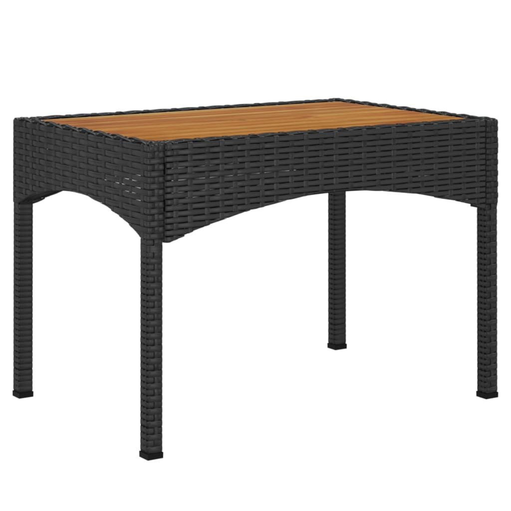 5-delige Tuinset met kussens poly rattan zwart