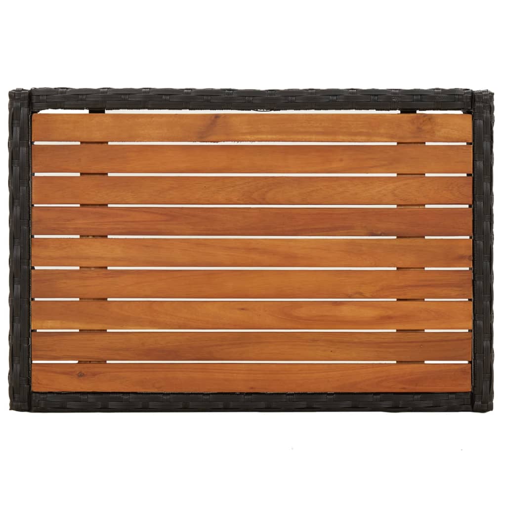 5-delige Tuinset met kussens poly rattan zwart