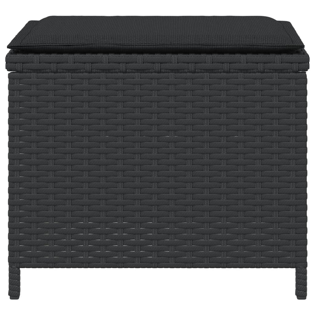 Tuinkrukken 4 st met kussens 41x41x36 cm poly rattan zwart