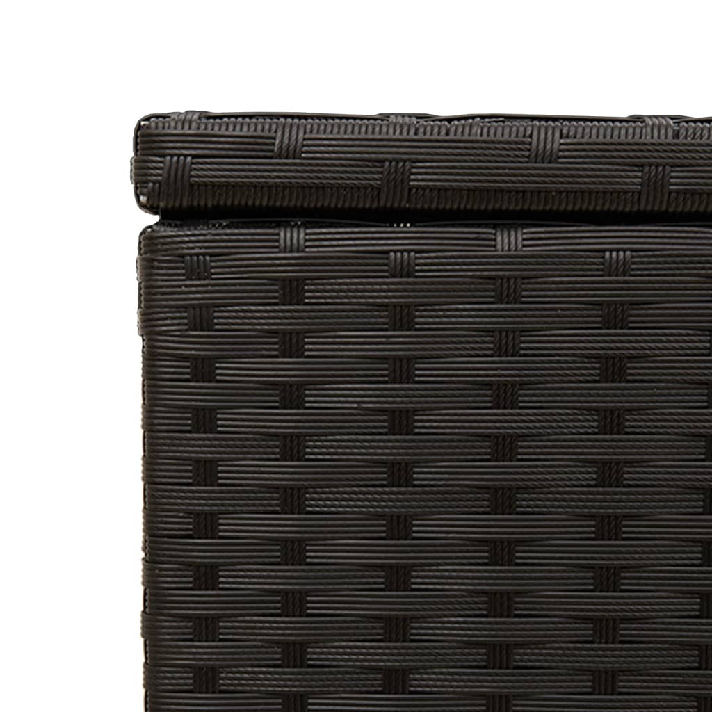 Tuinbox met wielen 190 L poly rattan zwart