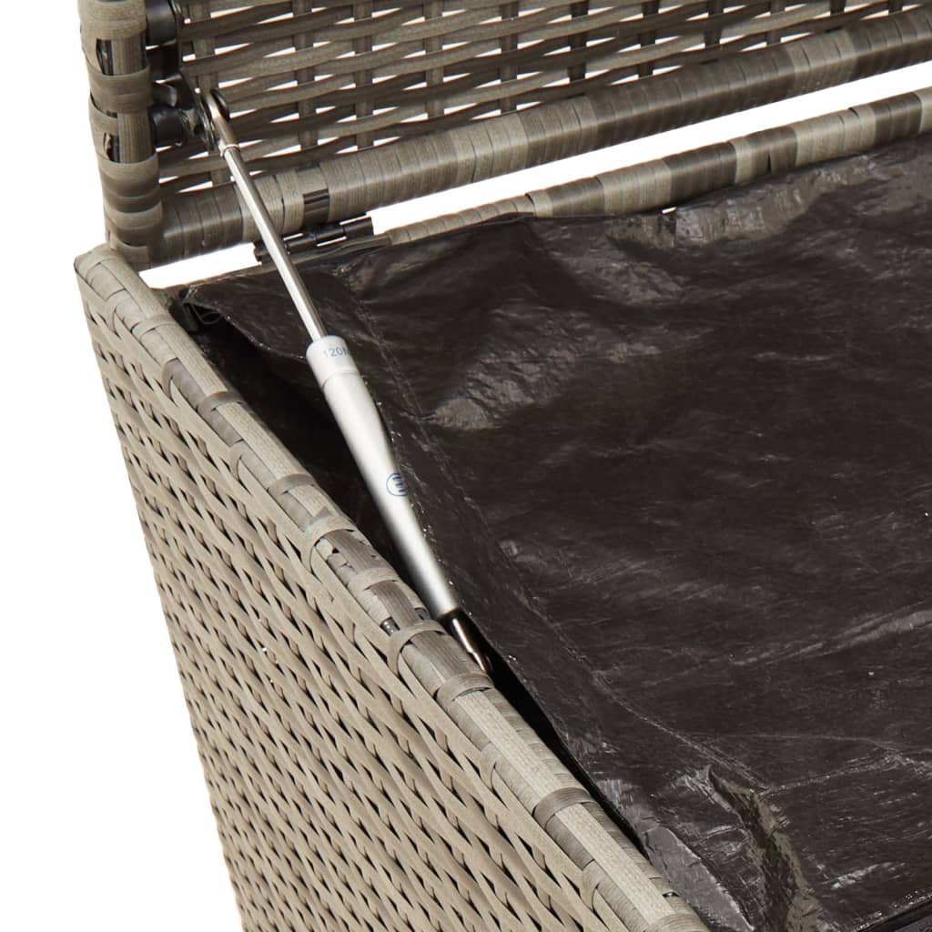 Tuinbox met wielen 190 L poly rattan grijs