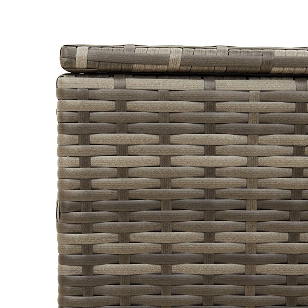 Tuinbox met wielen 190 L poly rattan grijs