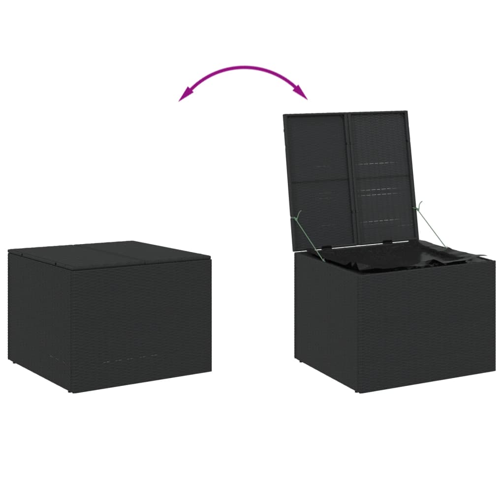 Tuinbox 291 L poly rattan zwart