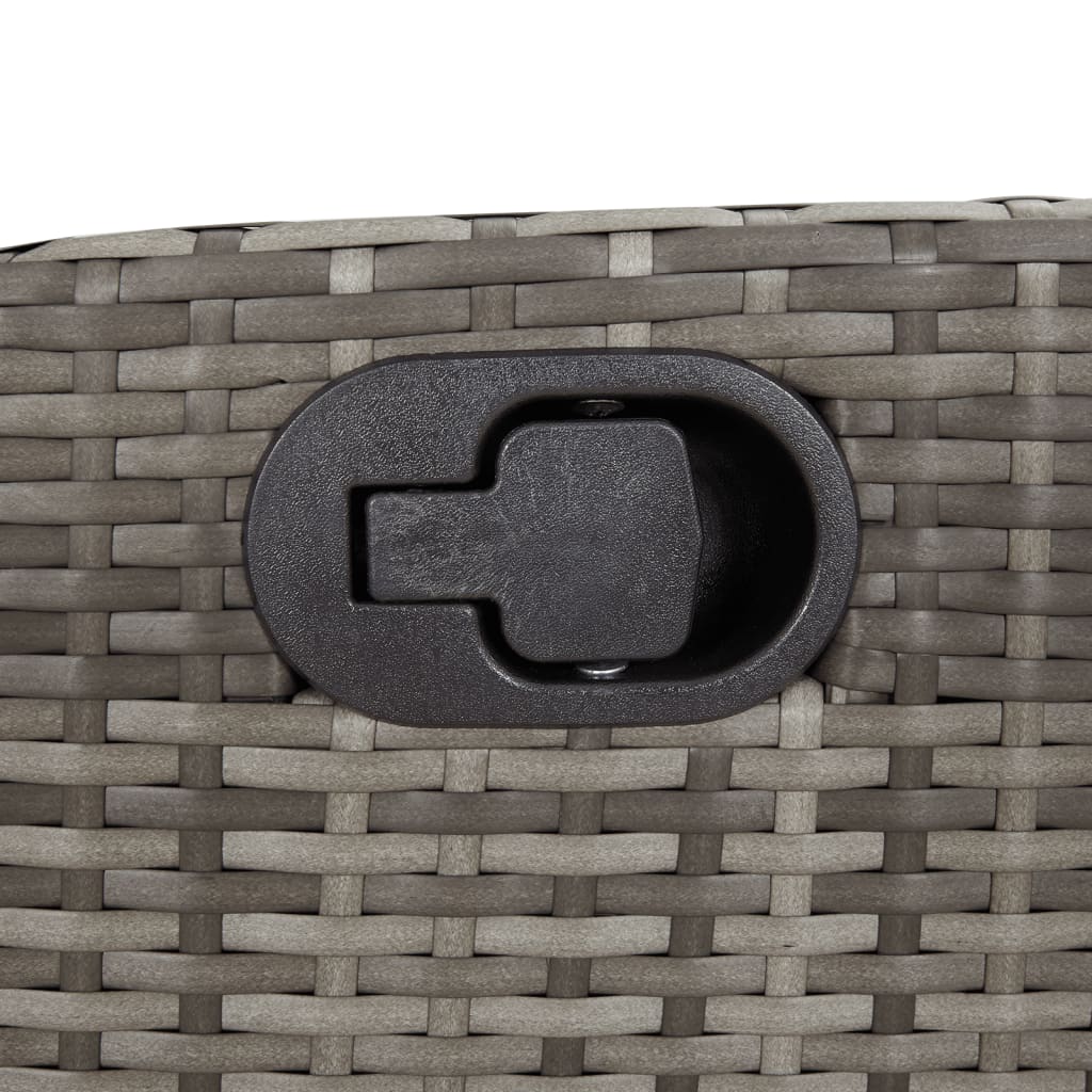 Tuinstoel verstelbaar met kussens poly rattan grijs